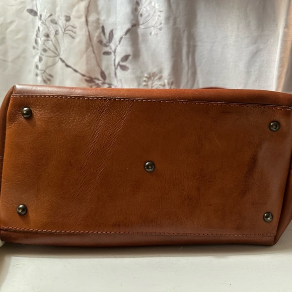 Frye Layla Concho Cognac Leather Shopper Tote with Braided Detail - Picture 9 of 14